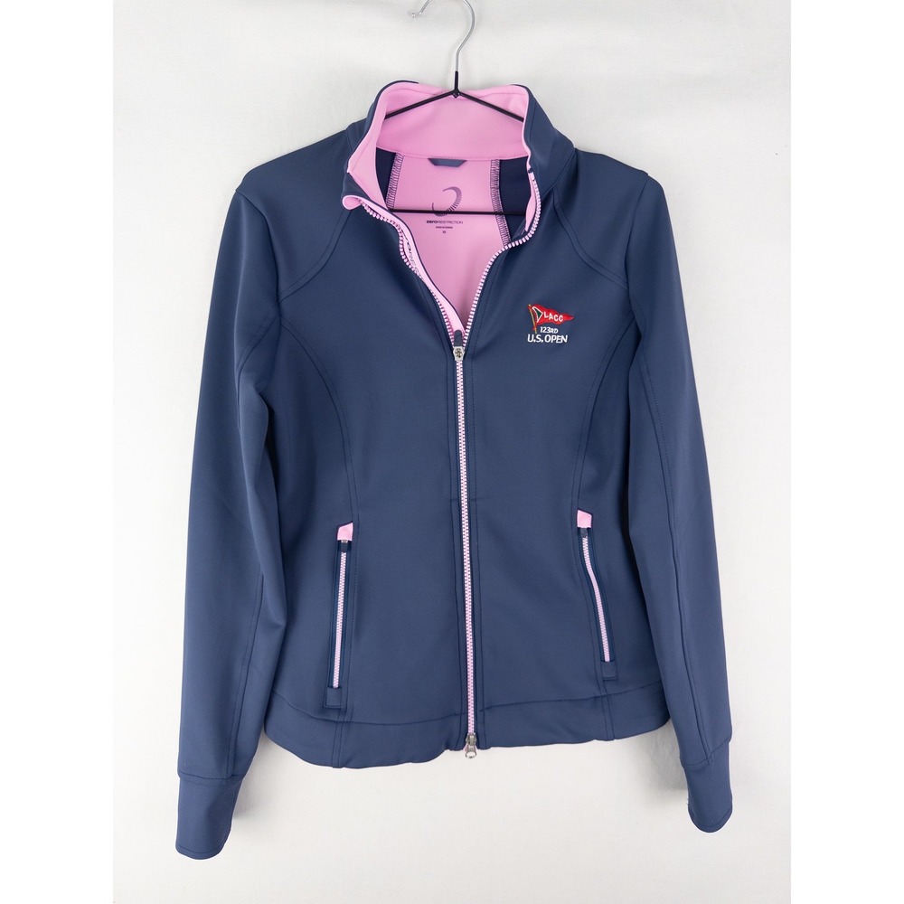 Zero Restriction Golf Full Zip Jacket Womens XS Navy Pink LACC 123rd US Open Tou